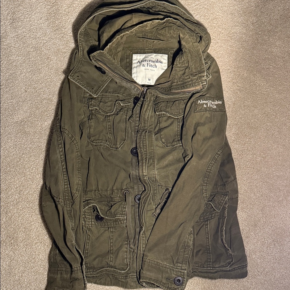 Abercrombie & Fitch Olive Green Hooded Jacket